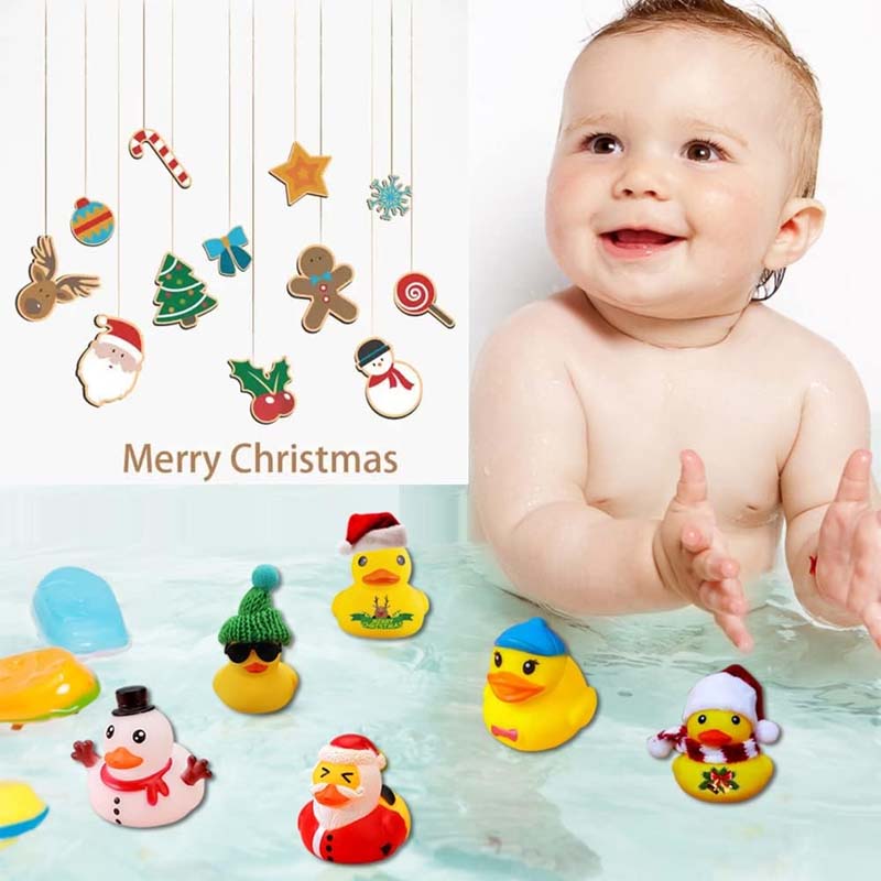Calendario de Adviento con 24 patitos de goma para niños