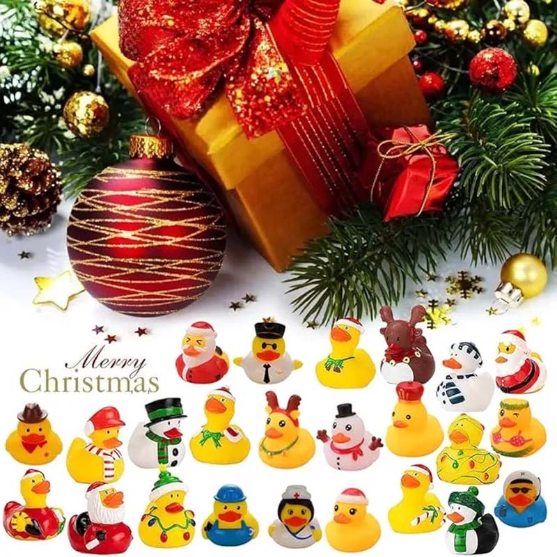 Calendario de Adviento con 24 patitos de goma para niños