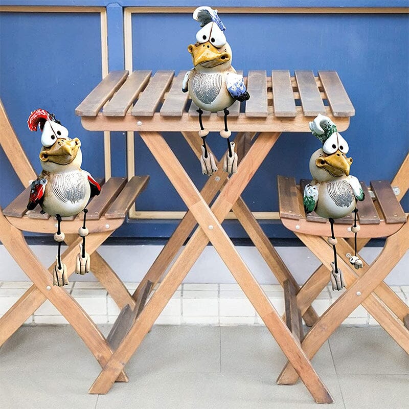 Adorno de pollo de resina para jardín en diseño colorido
