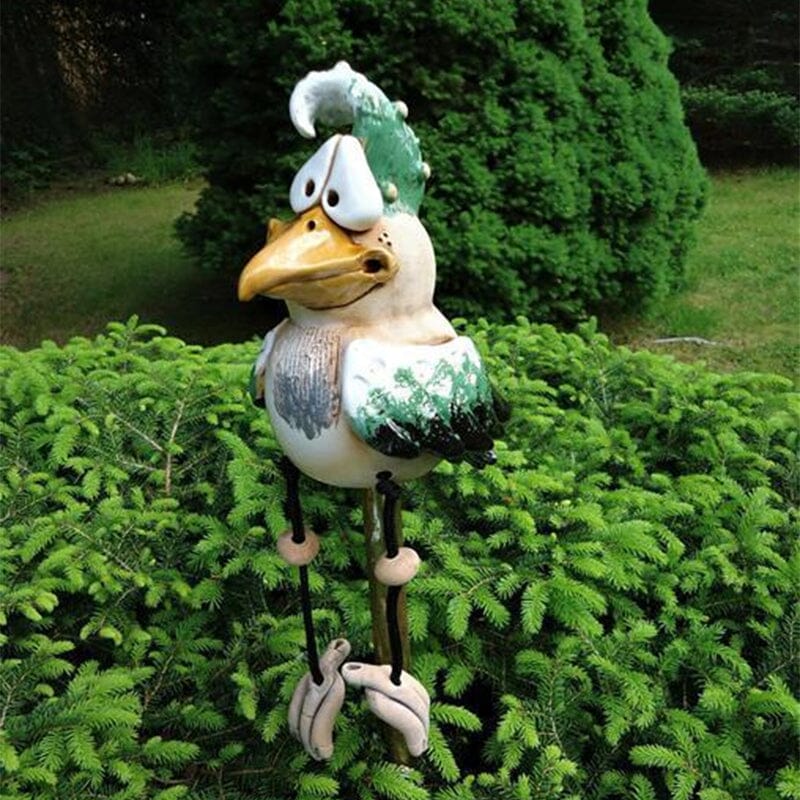 Adorno de pollo de resina para jardín en diseño colorido
