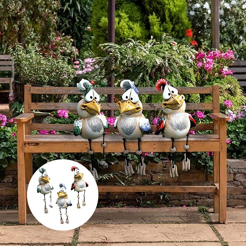 Adorno de pollo de resina para jardín en diseño colorido