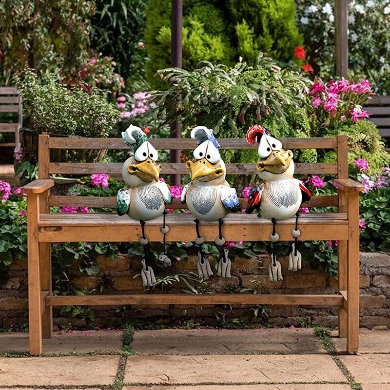 Adorno de pollo de resina para jardín en diseño colorido