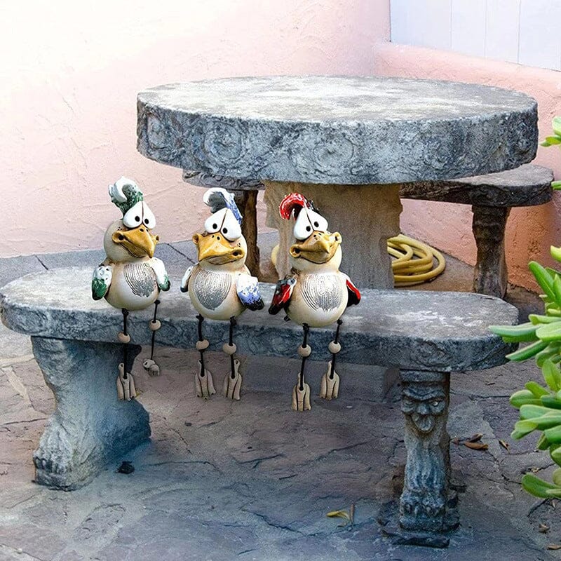 Adorno de pollo de resina para jardín en diseño colorido