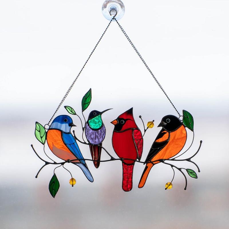 Decoración Colgante de Pájaros Coloridos | Acrílico