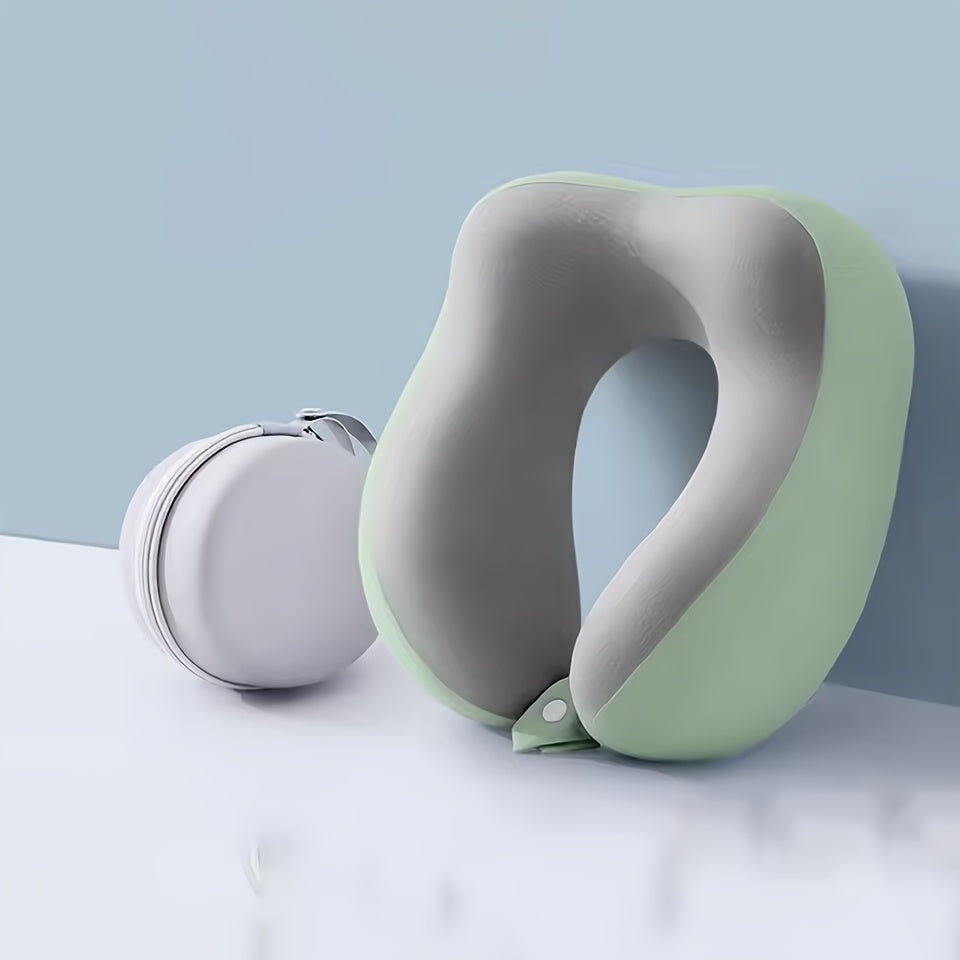 Almohada de viaje ergonómica en forma de U – Soporte para el cuello de espuma viscoelástica para viajes confortables