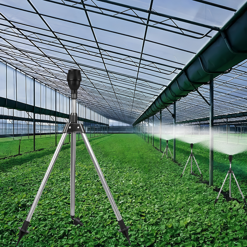 Aspersor de jardín giratorio 360 grados con trípode telescópico
