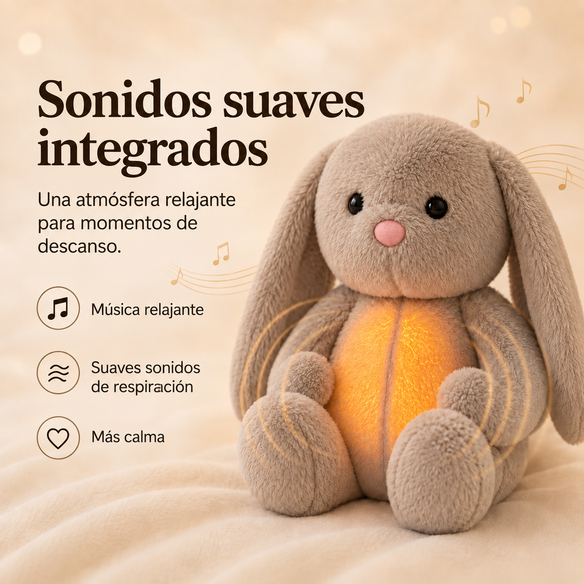 Peluches Relajantes con Respiración y Luz Nocturna - Apaciguador