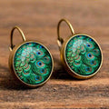Marina - Aretes de Pluma de Pavo Real Elegantes con Detalles Intrincados | 1+1 Gratis