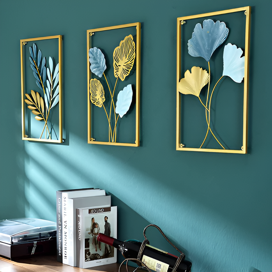Arte de pared de metal en diseño nórdico