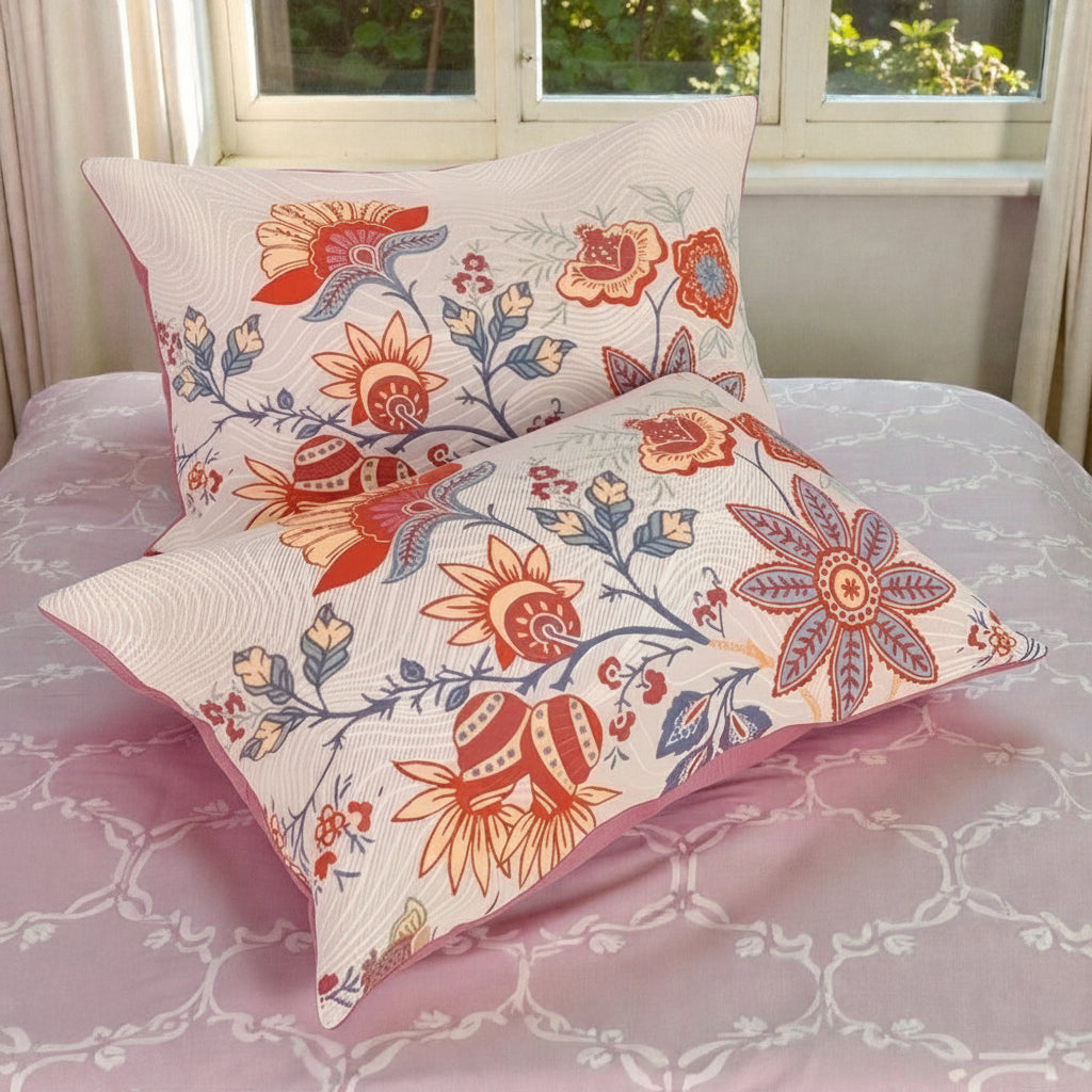 Funda de Almohada Boho Floral Rústica | Set de 2 piezas