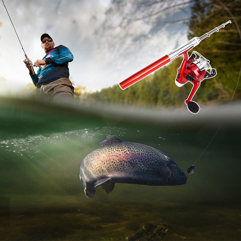 Caña de Pesca de Formato Compacto para Deportes y Aire Libre