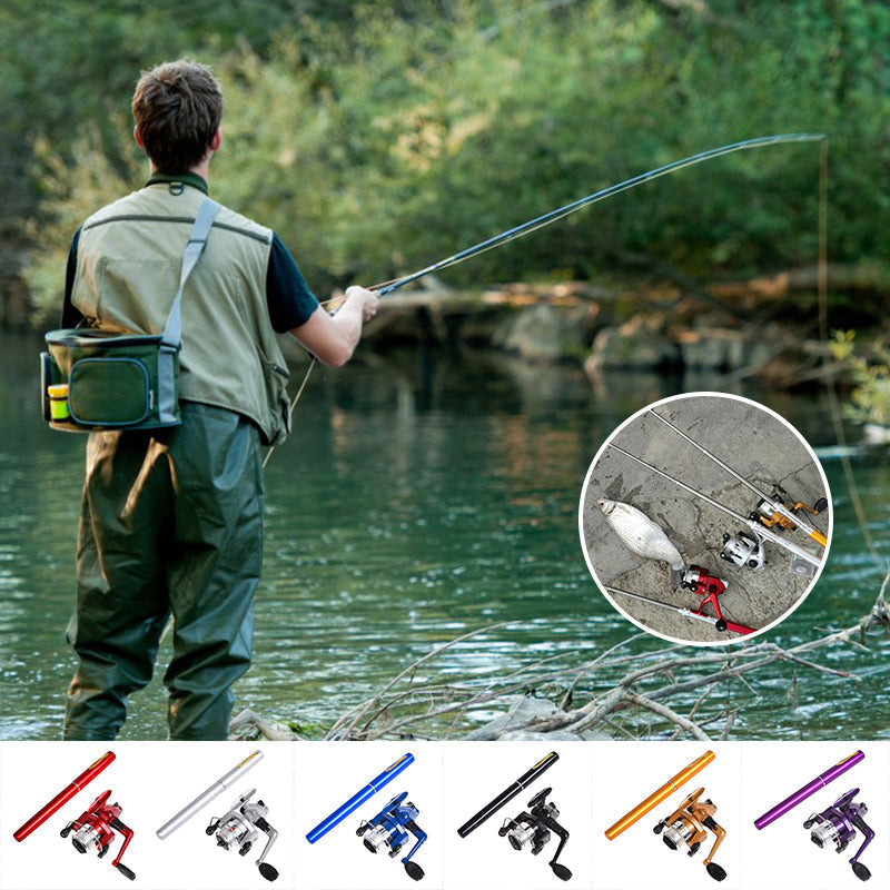 Caña de Pesca de Formato Compacto para Deportes y Aire Libre