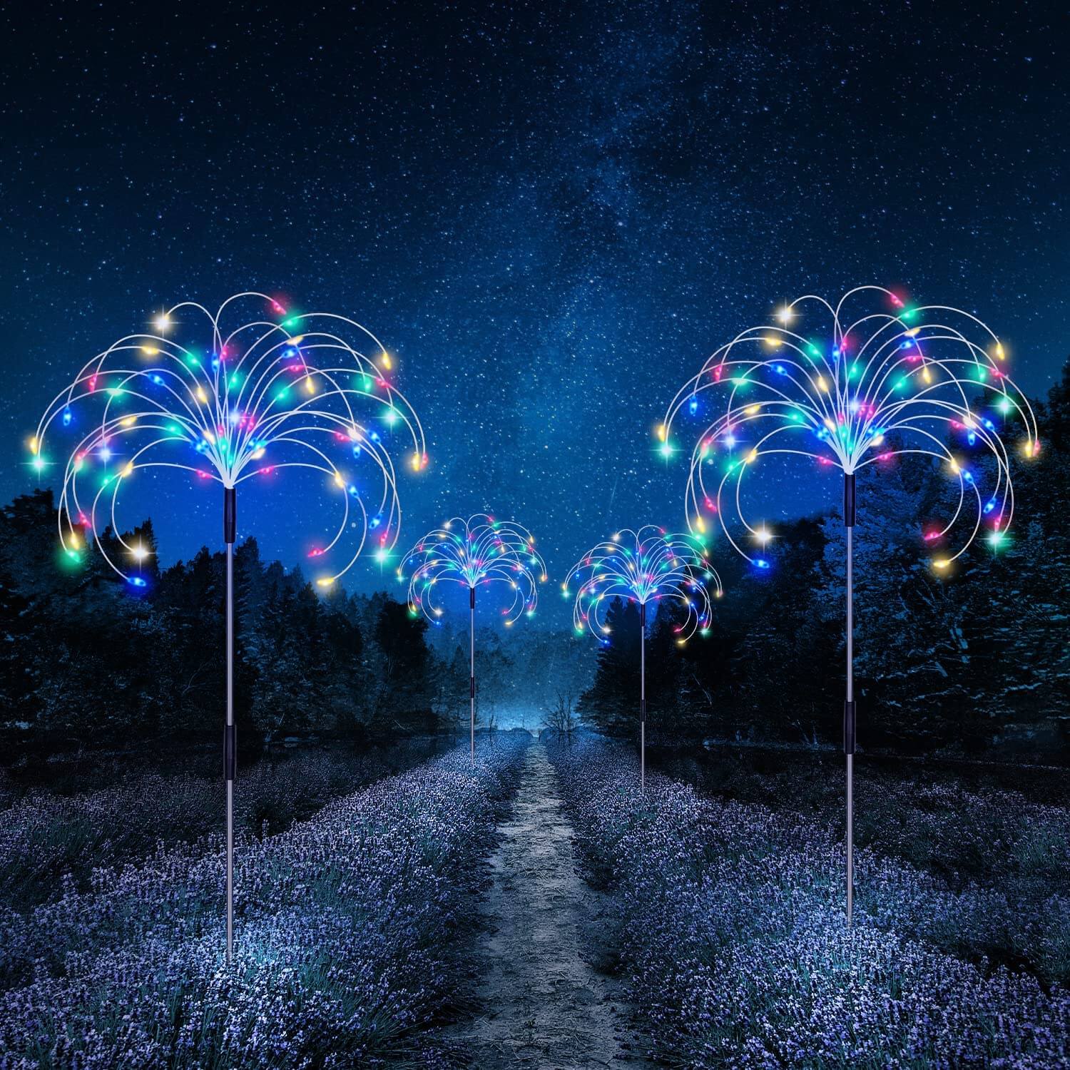 Lámpara de Fuegos Artificiales de Jardín Solar Impermeable