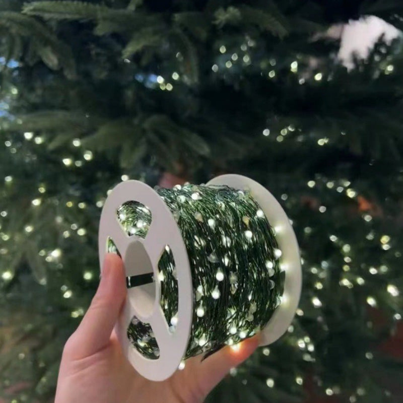 Cuerda de luces LED controlada a distancia para árbol de Navidad con efecto cielo estrellado