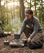 Lisslune | FLAMECAMP – Estufa de Camping de Butano Portátil con Bolsa de Almacenamiento y Botella de Gas
