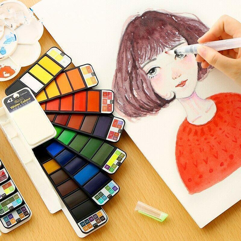 Paleta de Gouache Multicolor con Herramientas Prácticas