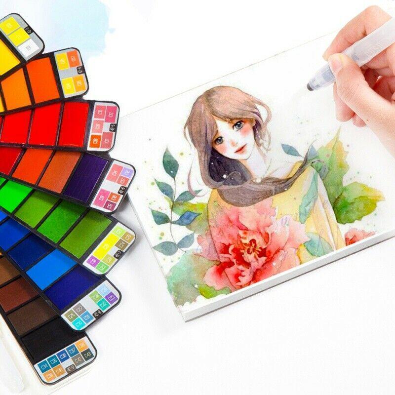 Paleta de Gouache Multicolor con Herramientas Prácticas