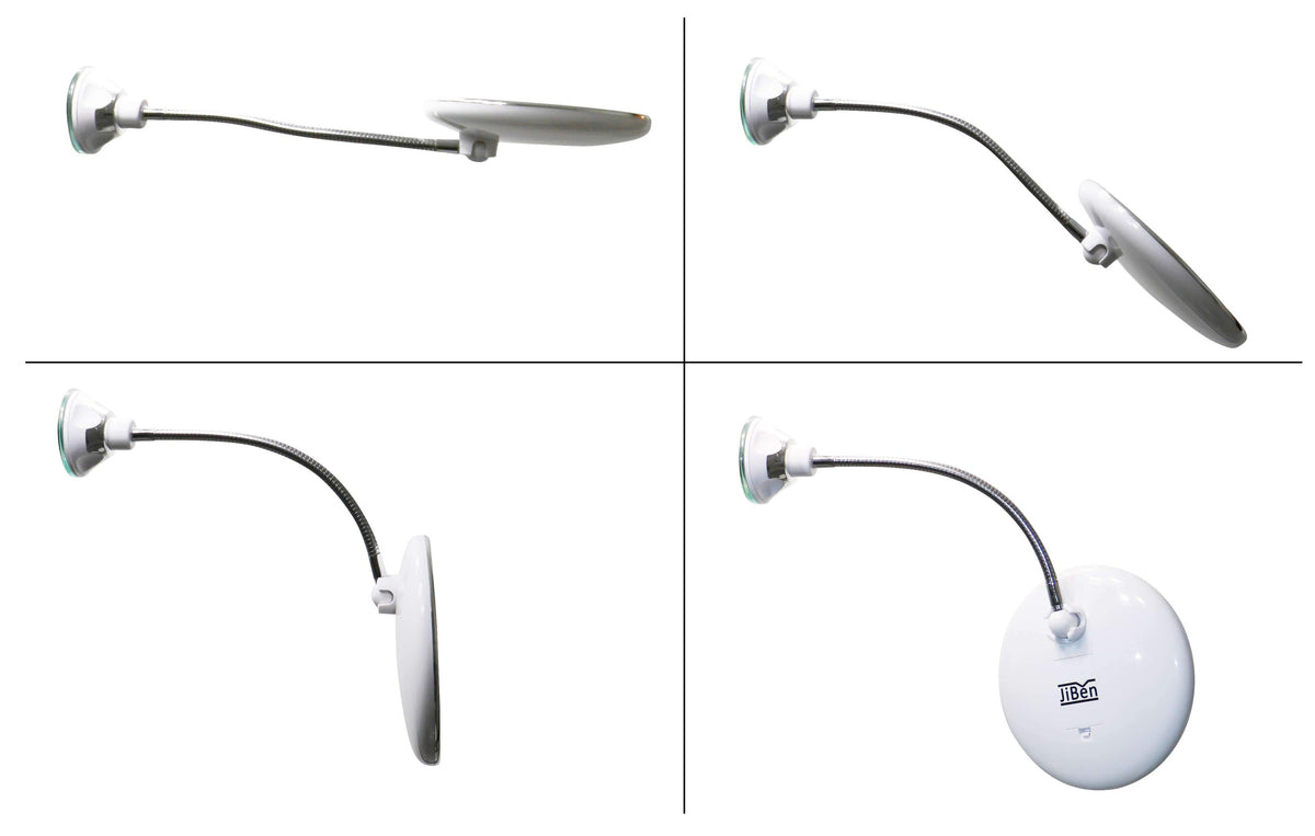 Espejo de aumento LED Sandsberg con cuello de cisne flexible | Aumento de 10x | LED de luz diurna | Espejo de maquillaje