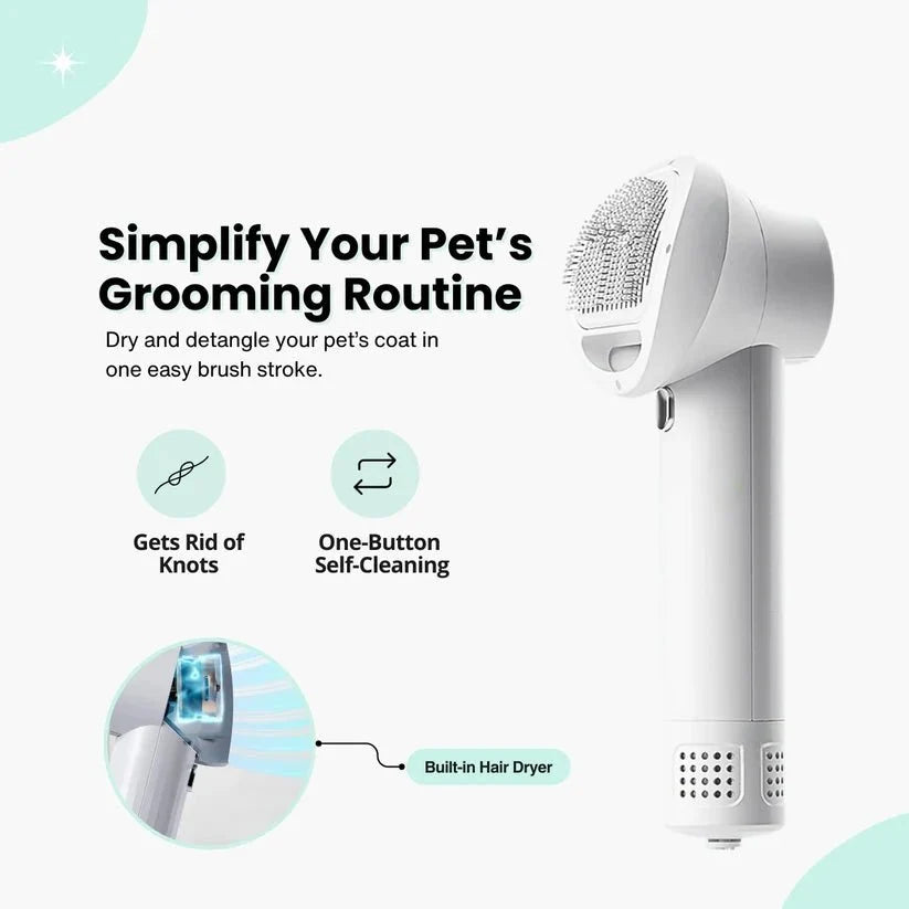 FluffDry • Secador y Cepillo 2-en-1 para Perros
