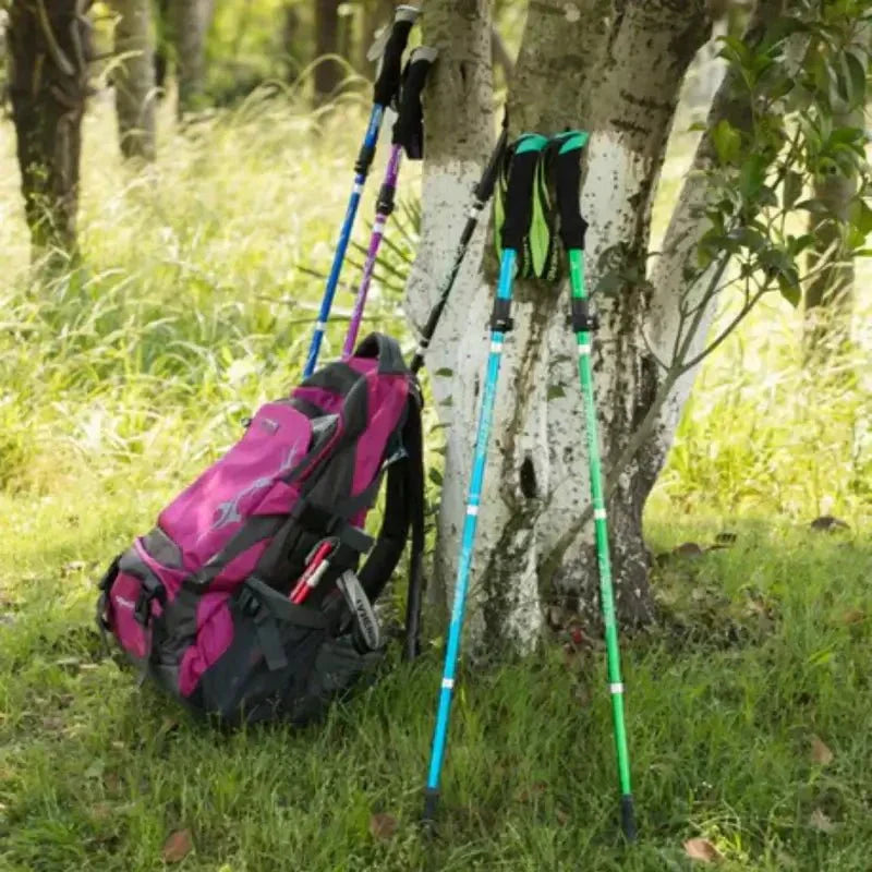 Bastón de Senderismo Plegable de Aluminio para Excursiones Sin Esfuerzo