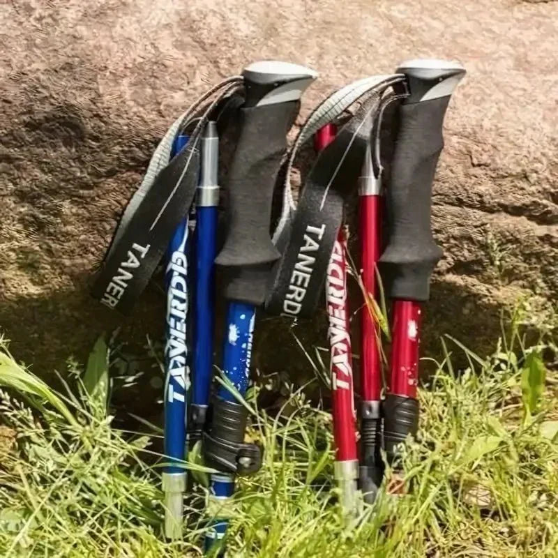 Bastón de Senderismo Plegable de Aluminio para Excursiones Sin Esfuerzo