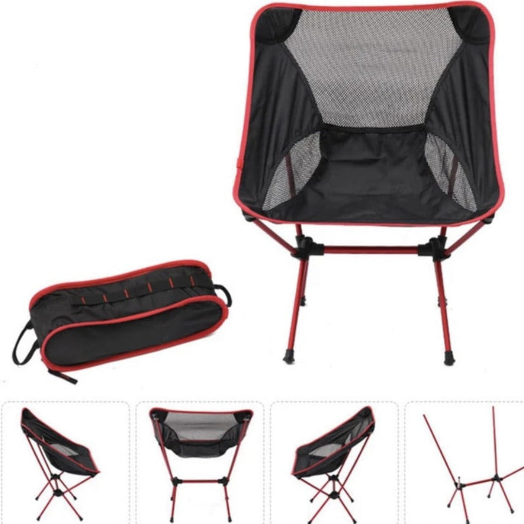 Silla de Camping Roja – Práctica y Fácil de Transportar
