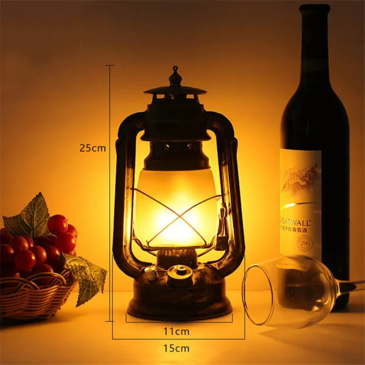 GlowVintage - Lámpara de petróleo LED portátil para una atmósfera versátil