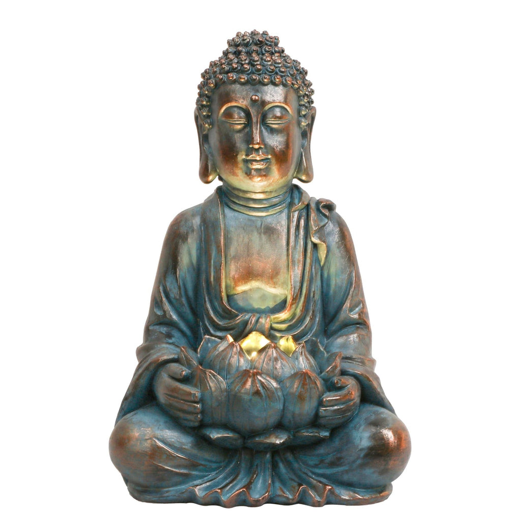 ZenGlow - Estatua de Buda solar para jardín con luz nocturna tranquilizadora
