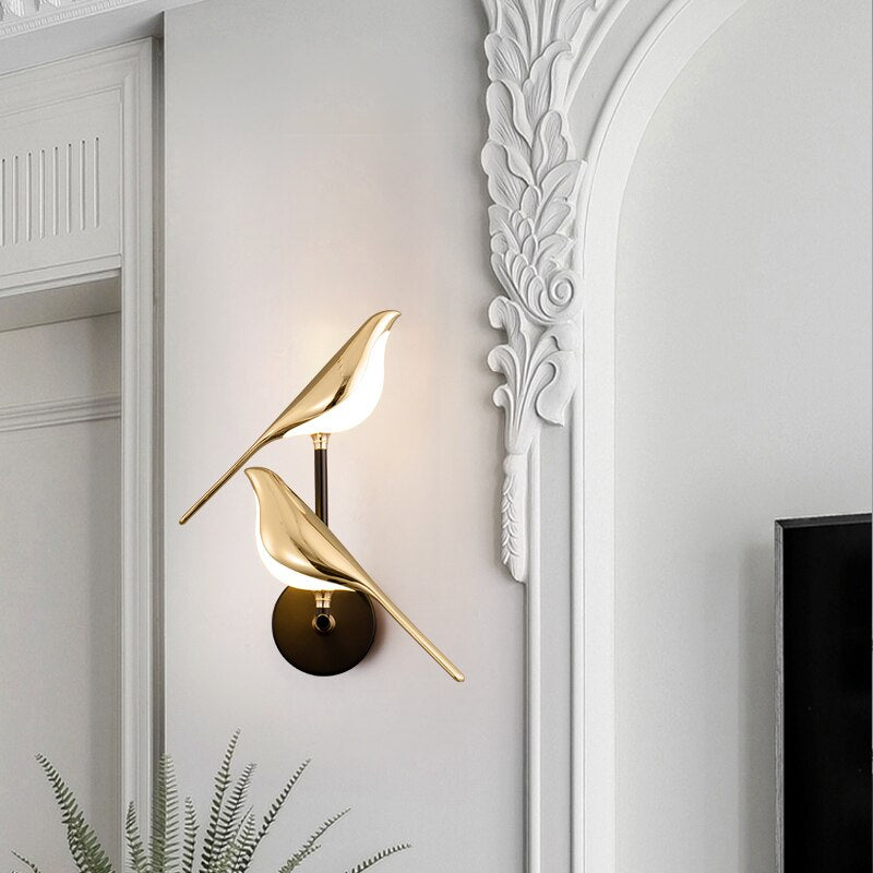Lámpara de Pared Moderna | Diseño en Forma de Pájaro