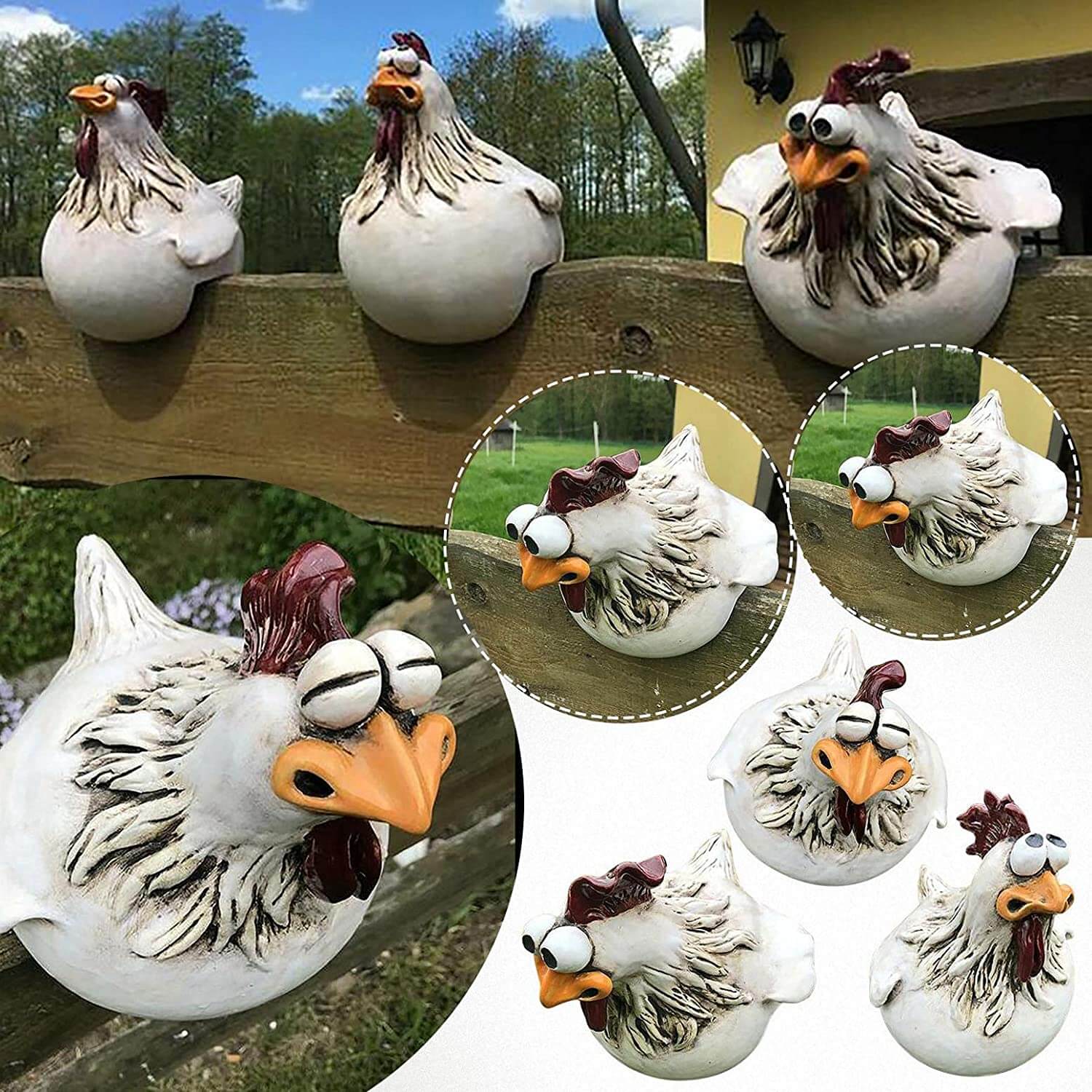 ChickCharm - Peculiares Estatuas de Gallinas para el Rincón del Jardín