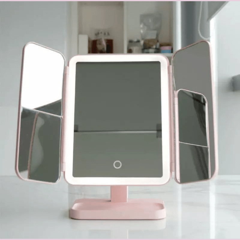 GLAMLITE MIRROR – Espejo de tres partes con iluminación LED en 3 colores para el maquillaje perfecto