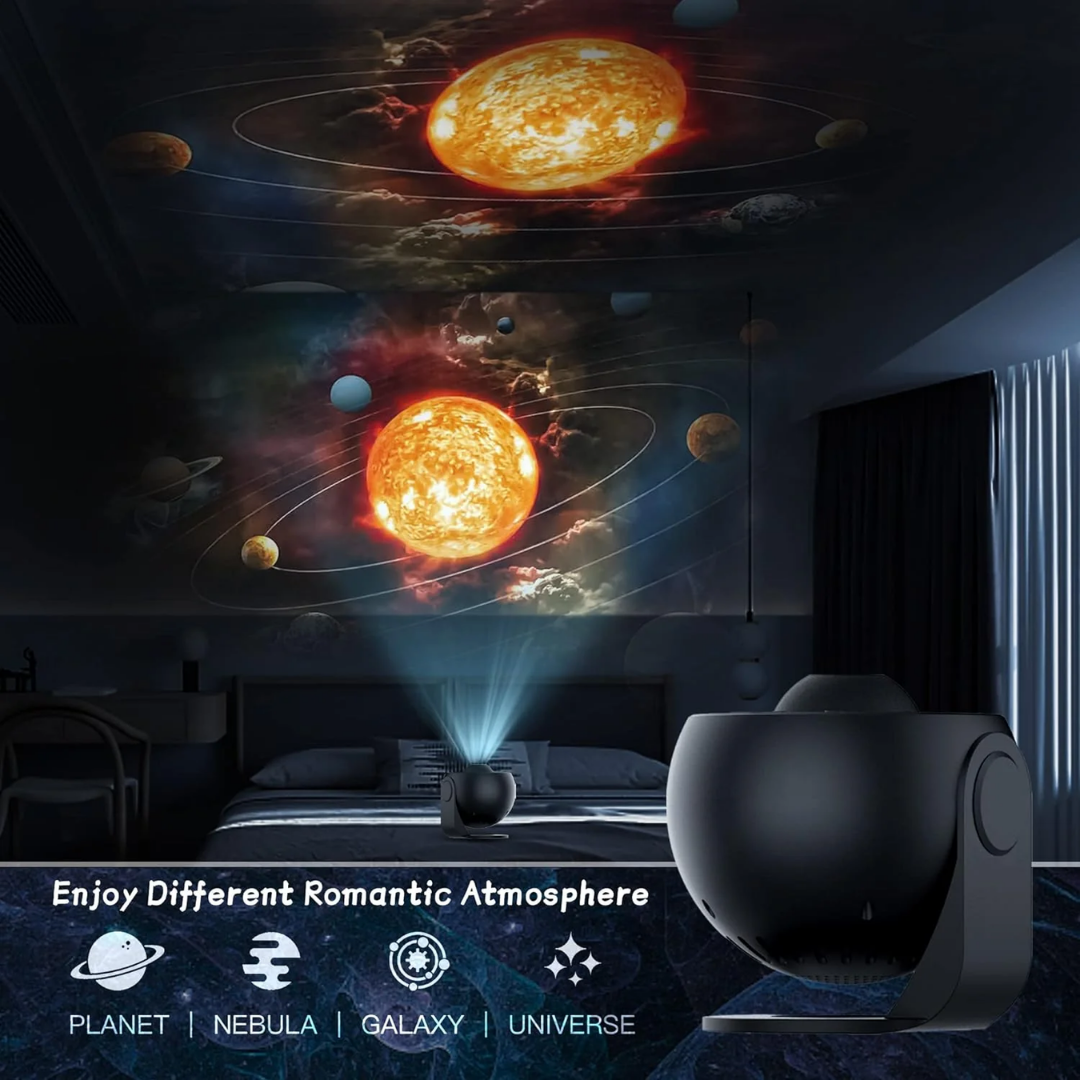 Proyector de Galaxia con Rotación de 360° para Cielos Nocturnos Hipnotizantes