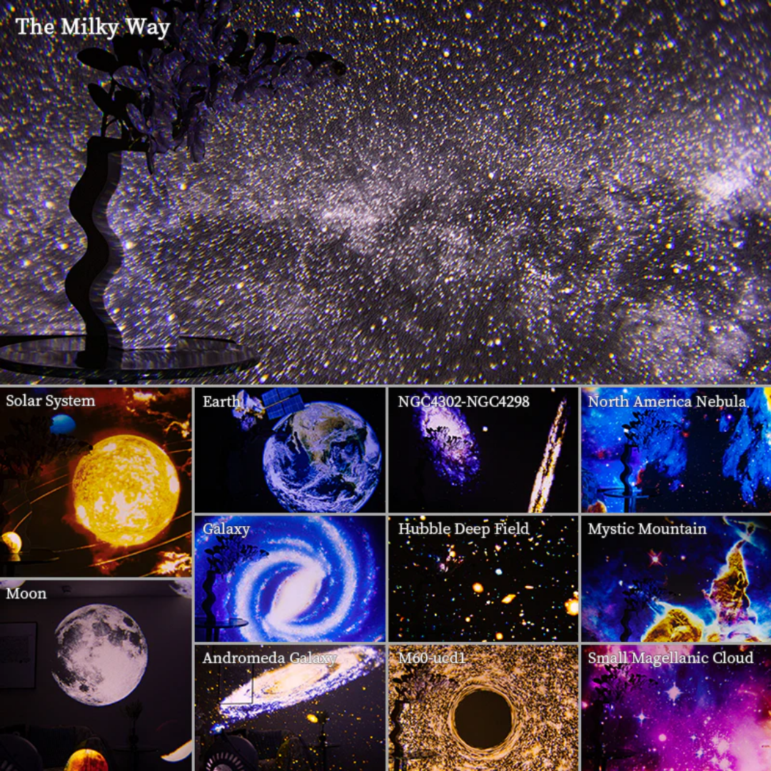 Proyector de Galaxia con Rotación de 360° para Cielos Nocturnos Hipnotizantes