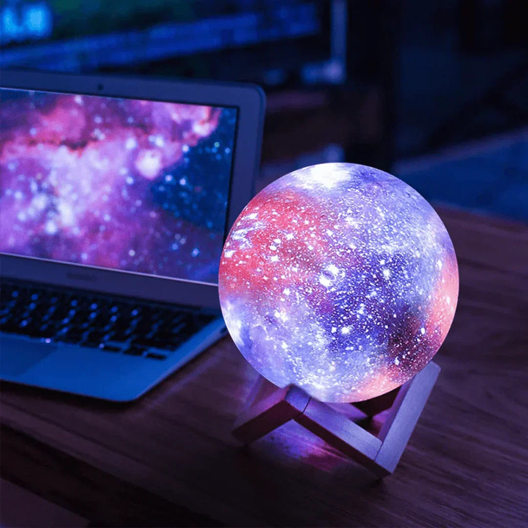 Lámpara de noche inalámbrica con diseño de estrellas – regulable y recargable para el dormitorio