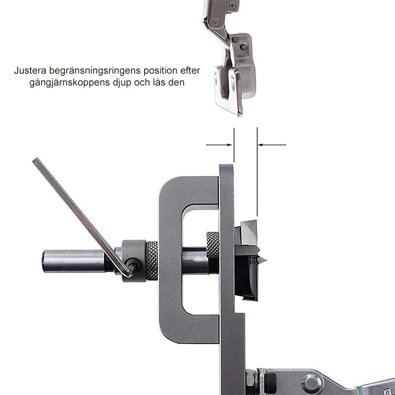 Plantilla de Bisagra para Bisagras Ocultas, Aluminio, Gris