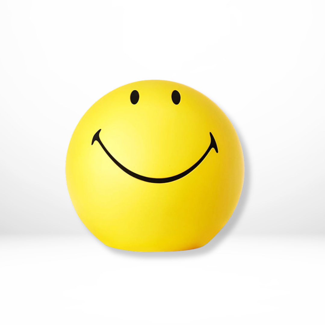 Lámpara de Mesa LED Sonriente Amarilla - Decoración para Habitaciones Infantiles Regulable