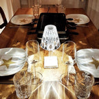 GlowGleam - Lámpara de mesa de cristal con regulador táctil de 3 niveles y pantalla facetada para una suave iluminación inalámbrica