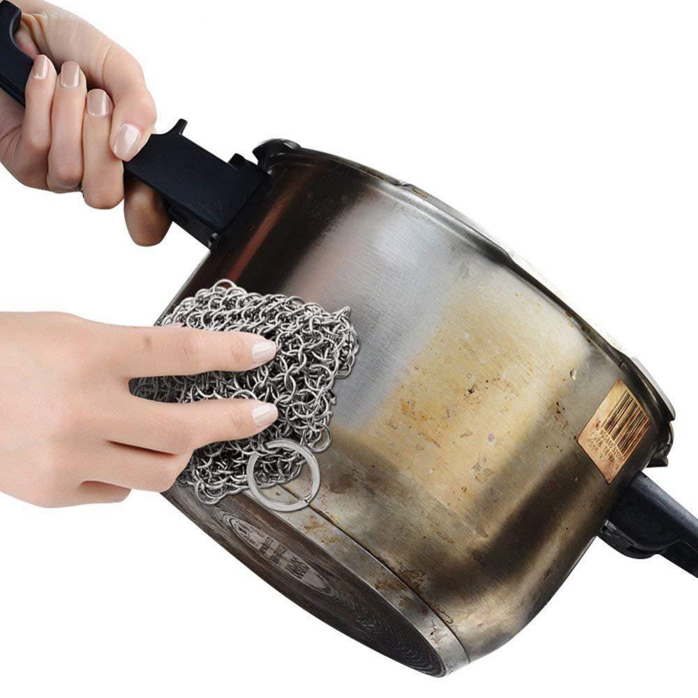 Limpiador de Hierro Fundido en Acero Inoxidable para Cocina