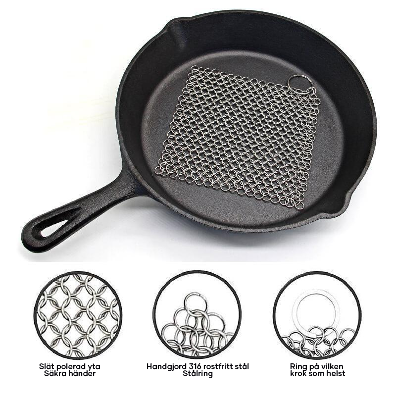 Limpiador de Hierro Fundido en Acero Inoxidable para Cocina