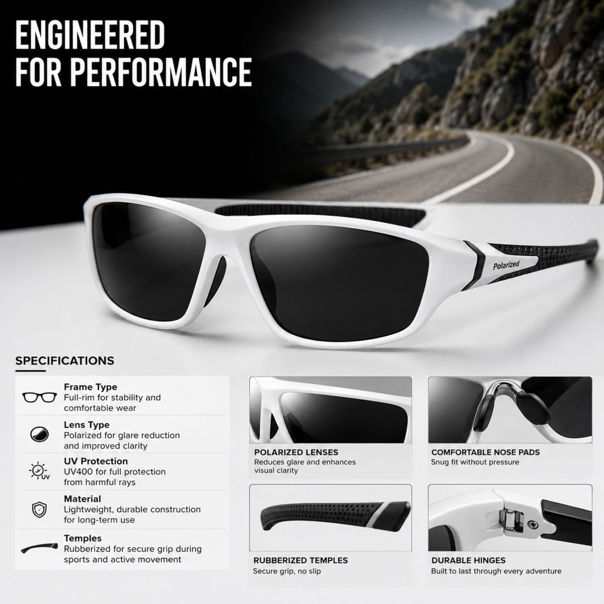 GLAREBLOCK – Gafas de sol deportivas polarizadas con protección UV400