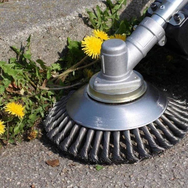 Lisslune | Cepillo para Malezas para Desmalezadora – Cepillo de Alambre Robusto Hecho de Acero para Cuidado de Jardines con Pavimento