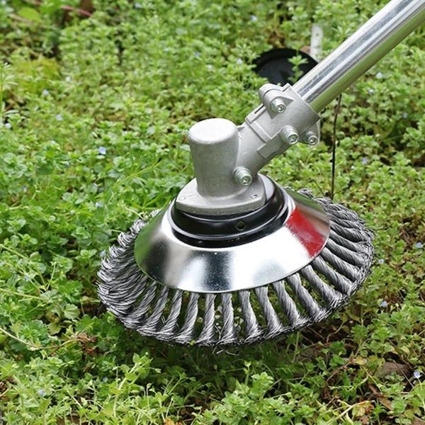 Lisslune | Cepillo para Malezas para Desmalezadora – Cepillo de Alambre Robusto Hecho de Acero para Cuidado de Jardines con Pavimento