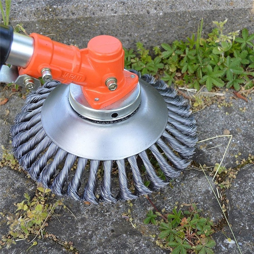 Lisslune | Cepillo para Malezas para Desmalezadora – Cepillo de Alambre Robusto Hecho de Acero para Cuidado de Jardines con Pavimento