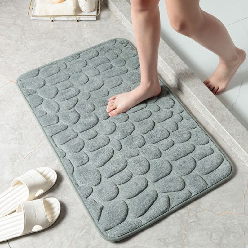 Alfombrilla de Baño de Espuma Viscoelástica con Diseño de Piedras