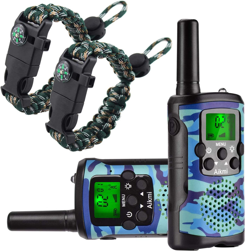 Walkie Talkies para Niños | 22 Canales | Alcance de 5 km | Camo Verde