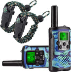 Walkie Talkies para Niños | 22 Canales | Alcance de 5 km | Camo Verde