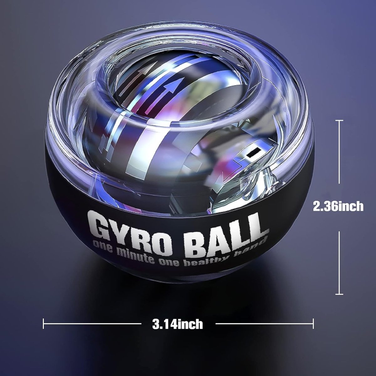 Entrenador de antebrazo autoarrancable Gyropower – Ejercitador de mano giroscópico para fuerza de agarre y entrenamiento de muñeca