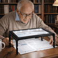 Lupa de Mesa Manos Libres con Luz LED para Lectura Cristalina