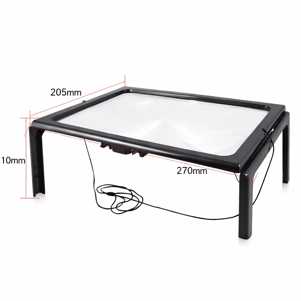 Lupa de Mesa Manos Libres con Luz LED para Lectura Cristalina