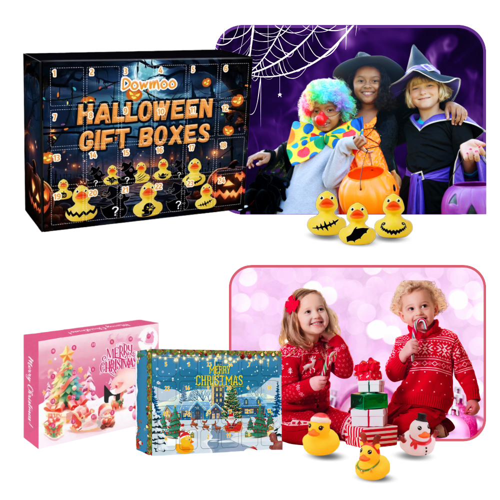 Calendario de Adviento Pato con diseño de Halloween y Navidad